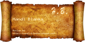 Handl Blanka névjegykártya