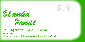 blanka handl business card